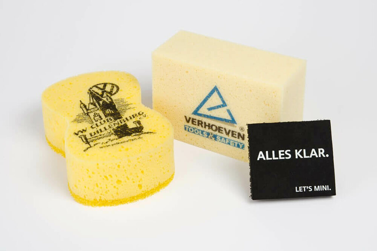 Printed promotional sponges made of PUR foam
