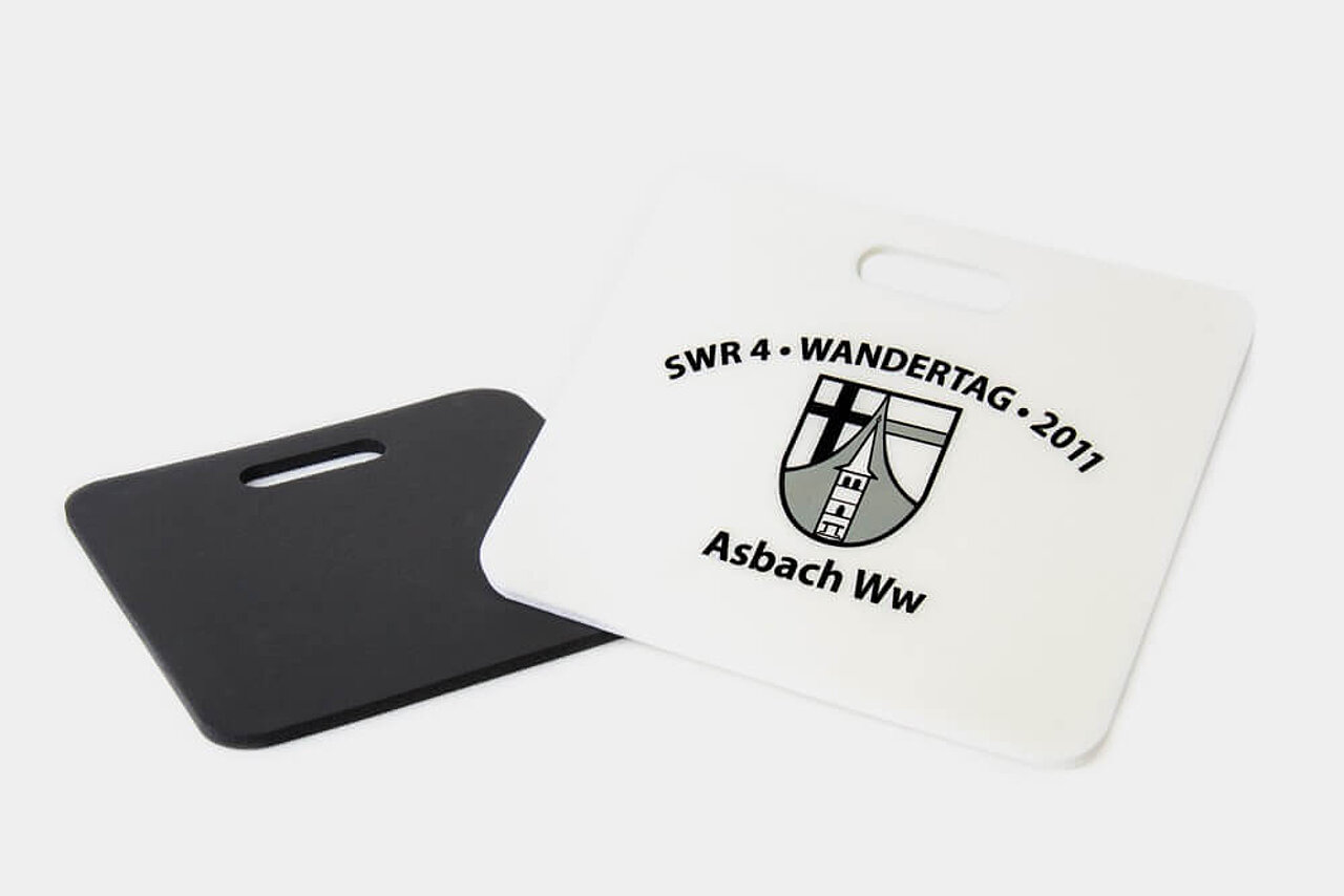 Printed seat cushions made of PE foam for events